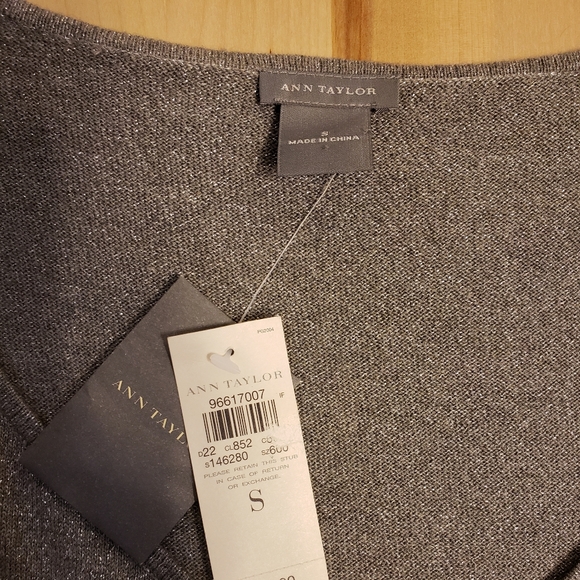 NWT Ann Taylor Shimmer Gray Wrap Sweater S - Picture 8 of 8